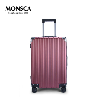 monsca摩斯卡拉杆箱万向轮，2019旅行箱男女铝框行李箱商务6317
