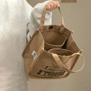 帆布袋日式便当包上班族饭盒袋子，手提包带饭，的手拎包斜挎简约定制