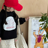 milo7c-自制韩国儿童卡通字母，t恤时尚男女童圆领长袖印花贴布t恤
