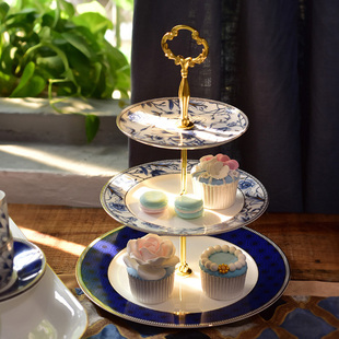 欧式点心盘高档英式水果盘，客厅创意蛋糕架糖干果盘下午茶陶瓷精致