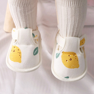婴儿护脚鞋子6-12个月宝宝鞋，春秋男女新生，步前软底棉布防掉鞋学步