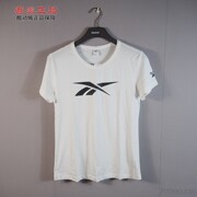 锐步Reebok女子针织棉质透气吸汗舒适大logo圆领短袖T恤 GV5522