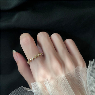 麦穗叶子超细戒指女时尚个性ins潮冷淡风小众设计食指指环A132