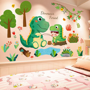 卡通恐龙3d立体墙贴画宝宝，儿童房间布置卧室，床头墙纸墙面装饰贴纸