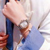 时装表女士手表指针式椭圆形镶钻罗马面时尚钢带石英防水腕表
