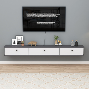 电视柜现代简约壁挂式窄款小户型客厅挂墙柜白色极简悬挂式悬浮