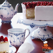 皇家哥本哈根半蕾丝唐草手绘陶瓷，餐具咖啡杯碟，盘子碗茶壶家用