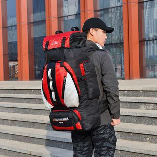旅行双肩包登山包户外徒步旅游背包大容量，透气牛津运动包防水