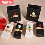 复古中国风贴花天地盖口红创意马蹄莲玫瑰花盒纸袋套装情人