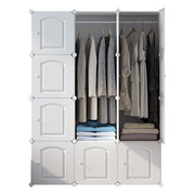 简易衣柜加厚立体门板现代简约衣橱塑料衣柜组装柜子多功能家具