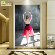 芭蕾舞女孩壁纸舞蹈培训室墙纸走廊过道玄关壁画欧式现代复古墙布