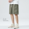 fafc夏季卫裤短裤男款，潮牌钢印灰色宽松直筒，休闲运动五分裤中裤子