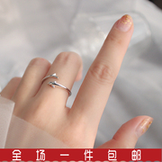 925纯银海豚戒指学生潮，简约可爱时尚个性小鱼开口戒指礼物