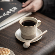 陶瓷咖啡杯套装手工创意马克杯简约陶瓷水杯复古手冲咖啡杯碟套装