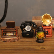 欧美式复古小摆件做旧创意迷你留声机老式照相机礼物装饰玩具摆设