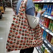 防水大号超市购物袋环保买菜包折叠便携中号手提帆布草莓米奇卡通