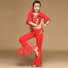 儿童印度舞蹈服装演出服女童肚皮舞套装喇叭裤幼儿园表演夏季
