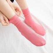 冰冰袜子女夏款黑色堆堆袜女夏季薄款网红中筒袜白色夏天冰丝长袜