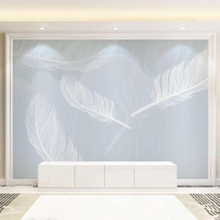 羽毛卧室墙纸无纺布北欧墙布简约现代8d客厅壁纸电视背景墙壁画