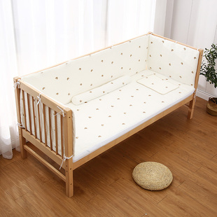 集瑞实木工厂定制婴儿床床软包防撞儿童，拼接床围挡布环保(布，环保)a类纯棉