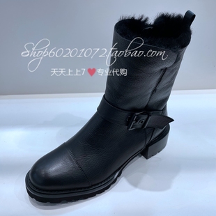 LE SAUNDA/莱尔斯丹~2021冬季女靴切尔西短靴中跟 保暖靴2T26601F