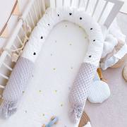 婴儿床床围纯棉防撞可拆洗长条圆围护栏，宝宝床靠夹腿安抚圆柱抱枕