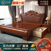欧式米实木华床1.8米婚床1.5奢雕花公主，床主卧大床高箱储物床家用