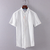 mc系列夏季品牌，男装库存折扣白色，印花短袖衬衫上衣s2806a
