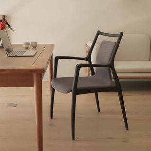 上品轩螳螂椅靠背书桌黑胡桃木椅子现代轻奢新中式餐椅家用主人椅