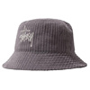 STUSSY CORDUROY BIG BASIC BUCKET HAT灯芯绒logo刺绣渔夫帽