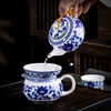 陶瓷功夫茶壶青花瓷单壶白瓷泡茶器家用小号花茶300毫升带过滤孔