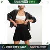 香港直邮潮奢 ASOS 女士 设计褶裥斜纹布迷你半身裙(黑色)