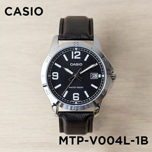 卡西欧手表CASIO MTP-V004L-1B潮流休闲指针防水石英皮带情侣表