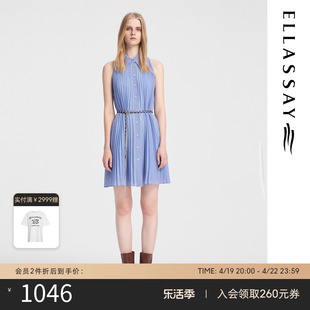 ELLASSAY歌力思2024春夏时尚百褶度假风连衣裙女EWB352Y02800