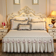 欧式夹棉加厚床裙三件套18床罩公主风蕾丝床单15米床防滑床套