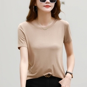 莫代尔短袖t恤女宽松夏季2023韩版休闲白色，薄款显瘦上衣体恤