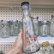 美式风 500ml手提式牛奶瓶密封瓶DIY梅酒瓶玻璃饮料瓶