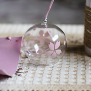 创意樱花玻璃风铃透明铃铛挂饰，拍照道具阳台花园氛围感装饰