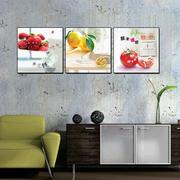 新中式餐厅装饰画现代三联壁画沙发背景墙，画家居饰品水果挂画