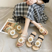 女生外穿学生韩版居家旅行耐磨拖鞋女潮仙女，风平跟两穿凉拖女凉鞋