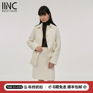 IINC 简白 CONCISE-WHITE小香风外套女小香风半身裙套装