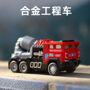合金小汽车儿童回力工程车宝宝益智耐摔玩具车城市环卫消防车模型