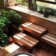 定制实木花架客厅落地式木，凳子户外室内脚踏阳台单层防腐木盆景置