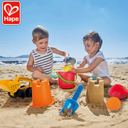 hape儿童沙滩玩具套装海滩玩沙工具，宝宝挖沙子大铲子，洒水壶小水桶