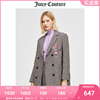 Juicy Couture橘滋春季美式休闲格子复古西装时尚双排扣外套