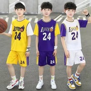 儿童篮球服套装男童24号科比，球衣大童青少年男孩，运动速干训练服