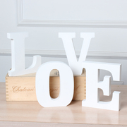 创意英文字母摆件diy字母，表白送礼物，白色木质婚礼装饰拍摄道具