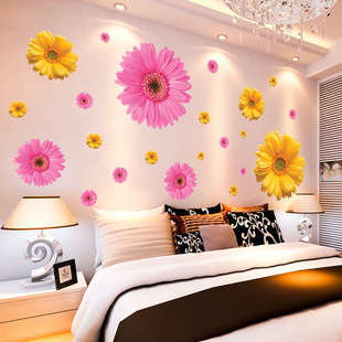 温馨卧室房间布置床头，墙面装饰贴花背景墙贴纸墙，壁纸自粘网红贴画