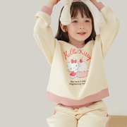 女童运动套装秋季儿童卫衣外套裤子女宝宝套装针织两件套