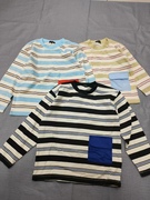 日系条纹相间色，儿童长袖t恤100-160儿童女童